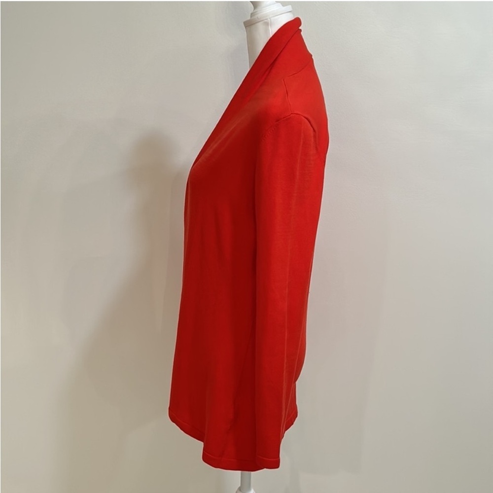 J. McLaughlin Halsey Open-Front Cotton Cardigan | Tomato Red | Size XS - Picture 5 of 11